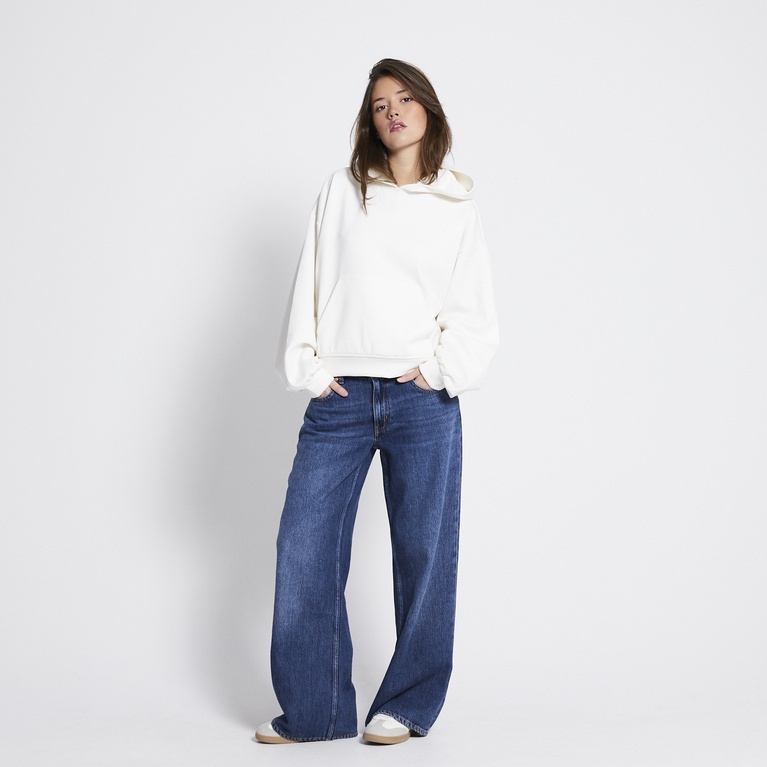 Boxy scuba hoodie "Aira" Off white